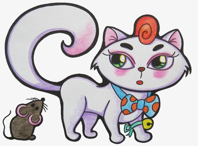 手绘卡通小猫动物png图片素材