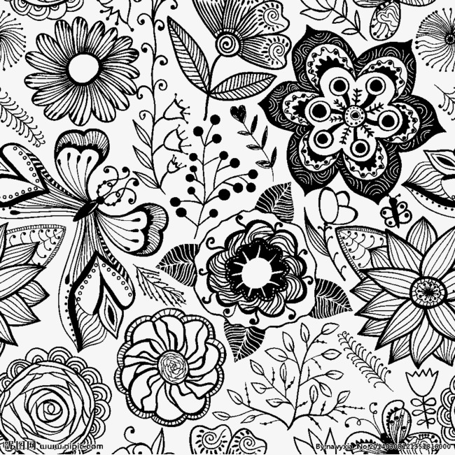 矢量植物花卉纹样背景