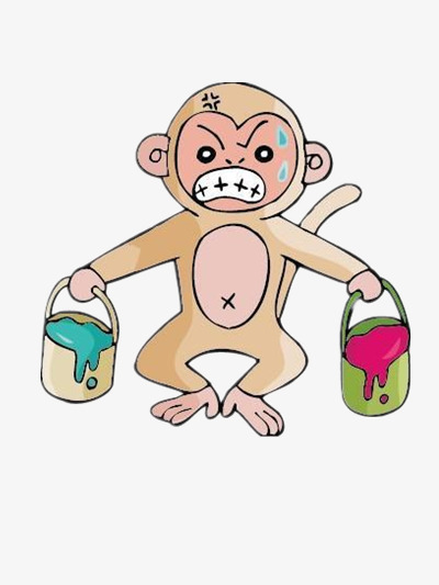 提油漆桶的猴子