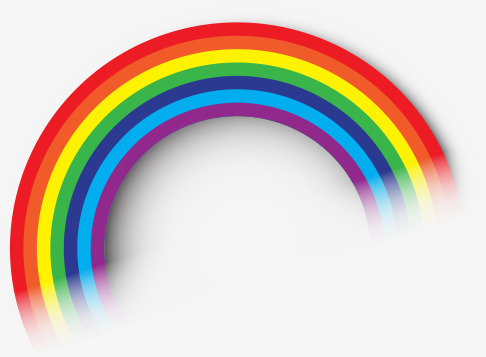 简约矢量卡通手绘彩虹免扣元素设计