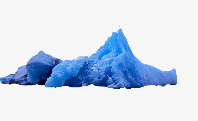 蓝色冰川png素材-90设计