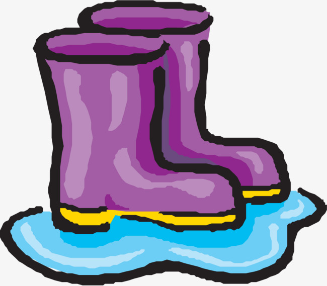 矢量手绘雨鞋