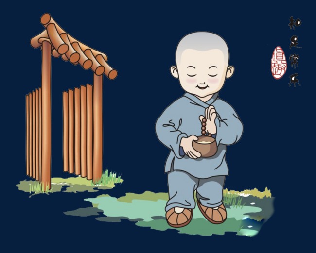 念经的小和尚素材
