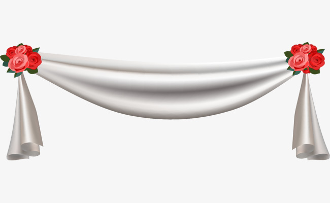 矢量手绘白色帷幕