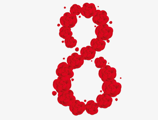 玫瑰花组成的数字