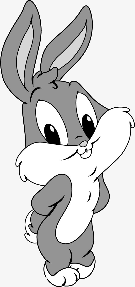灰色的兔子边框插画