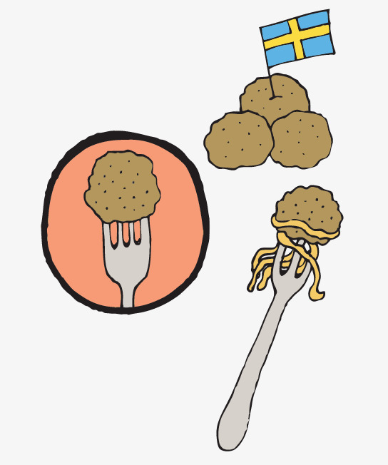 矢量膳食炸丸子