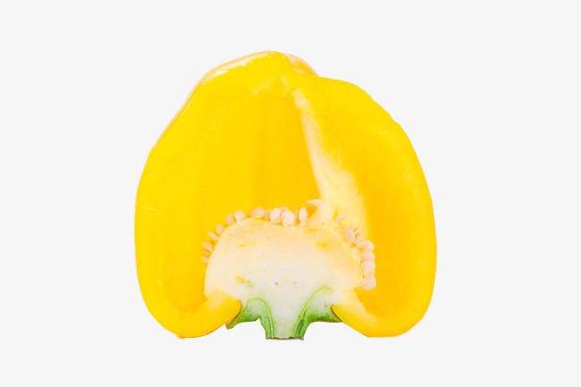 切开一半的黄椒