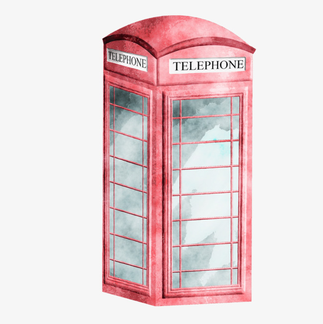 卡通电话亭可爱手绘