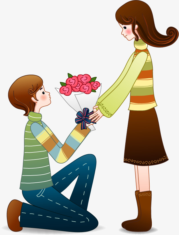 情人节情侣爱情求婚简约装饰元素设计