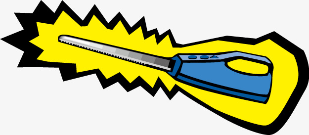 卡通蓝色电锯矢量