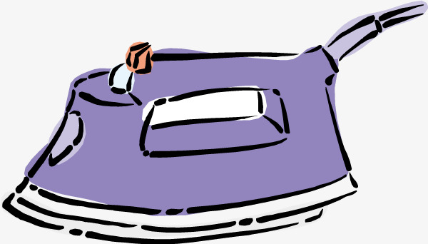 卡通紫色电熨斗矢量