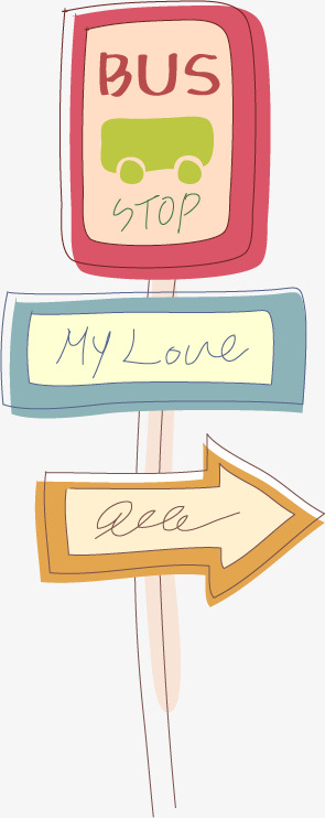 圣诞节红色手绘圣诞巴士png装饰