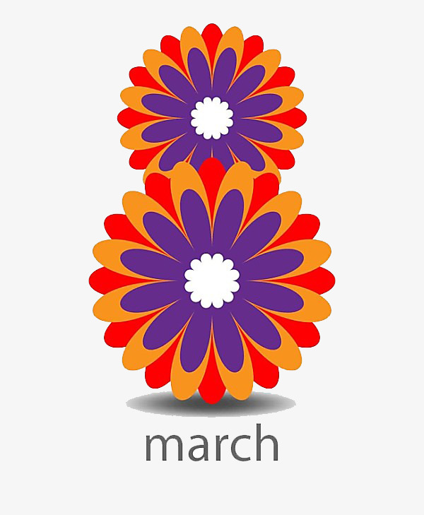 装饰彩色平面花朵