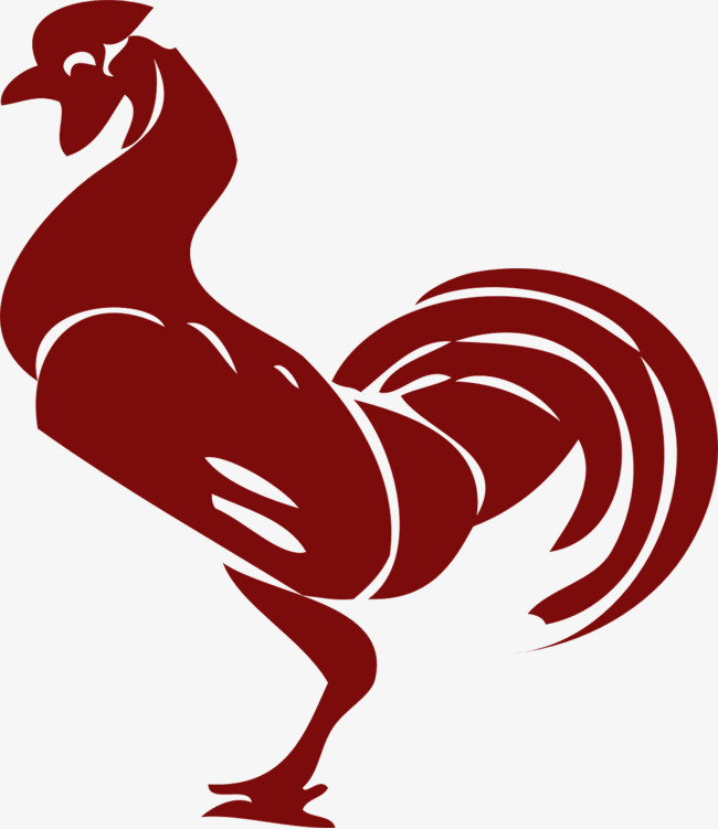 红色的公鸡图案
