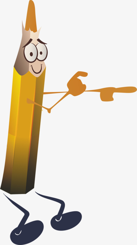 卡通拟人化彩色铅笔