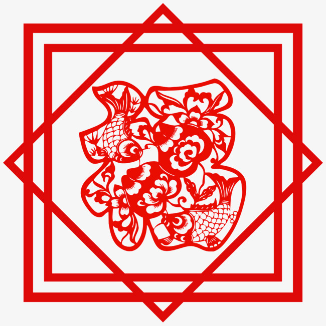 创意中国风喜庆福字剪纸元素设计