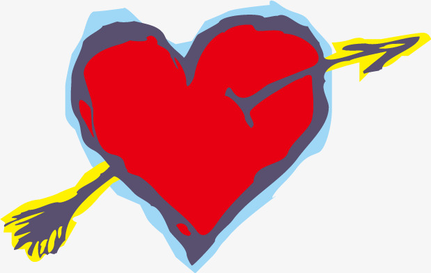 卡通一箭穿心矢量