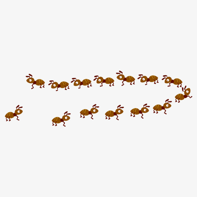 蚂蚁_成群的蚂蚁【高清卡通手绘png素材】-90设计