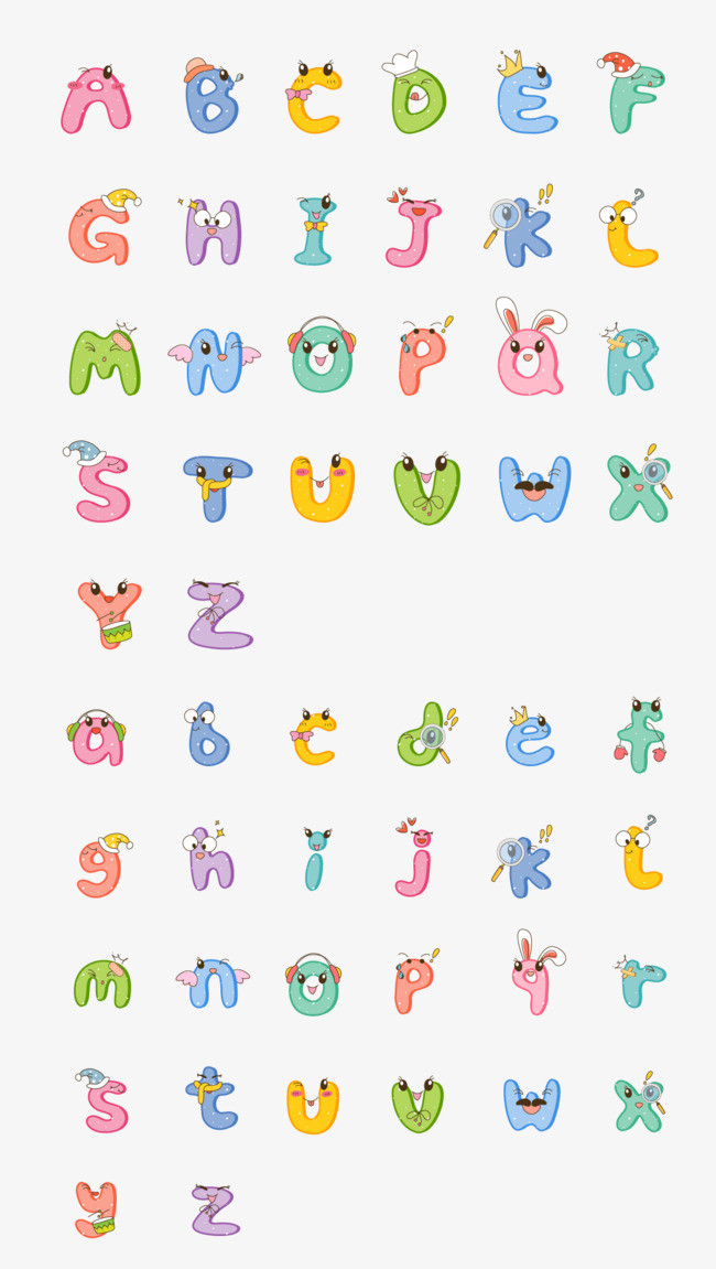 26字母卡通艺术字