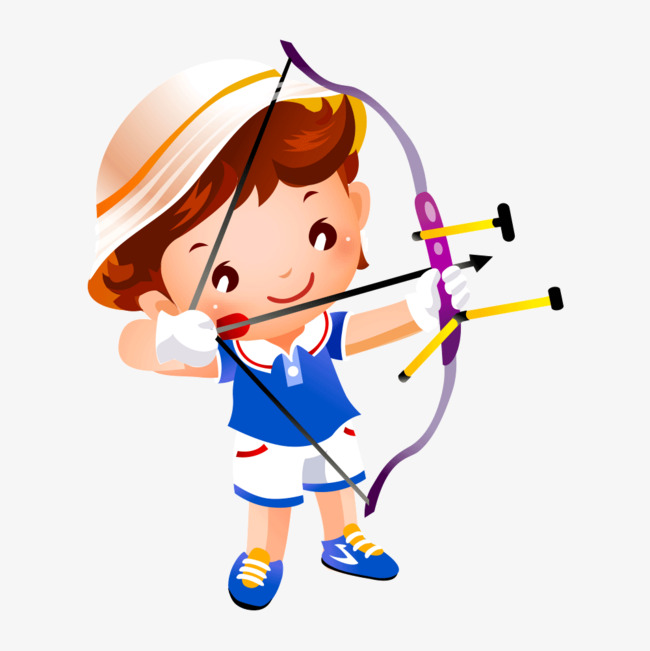 纯手绘插画情人节爱情爱神丘比特射箭