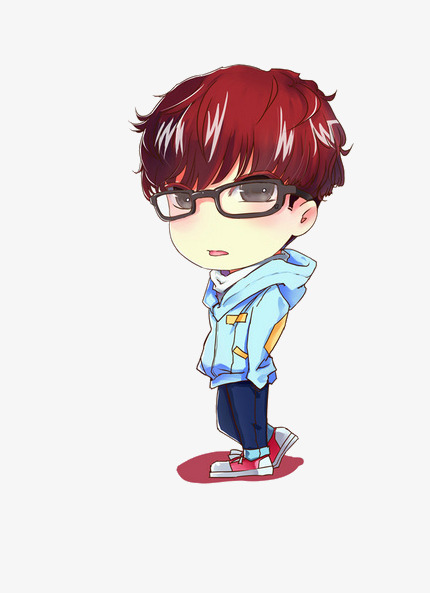 眼镜宅男插画