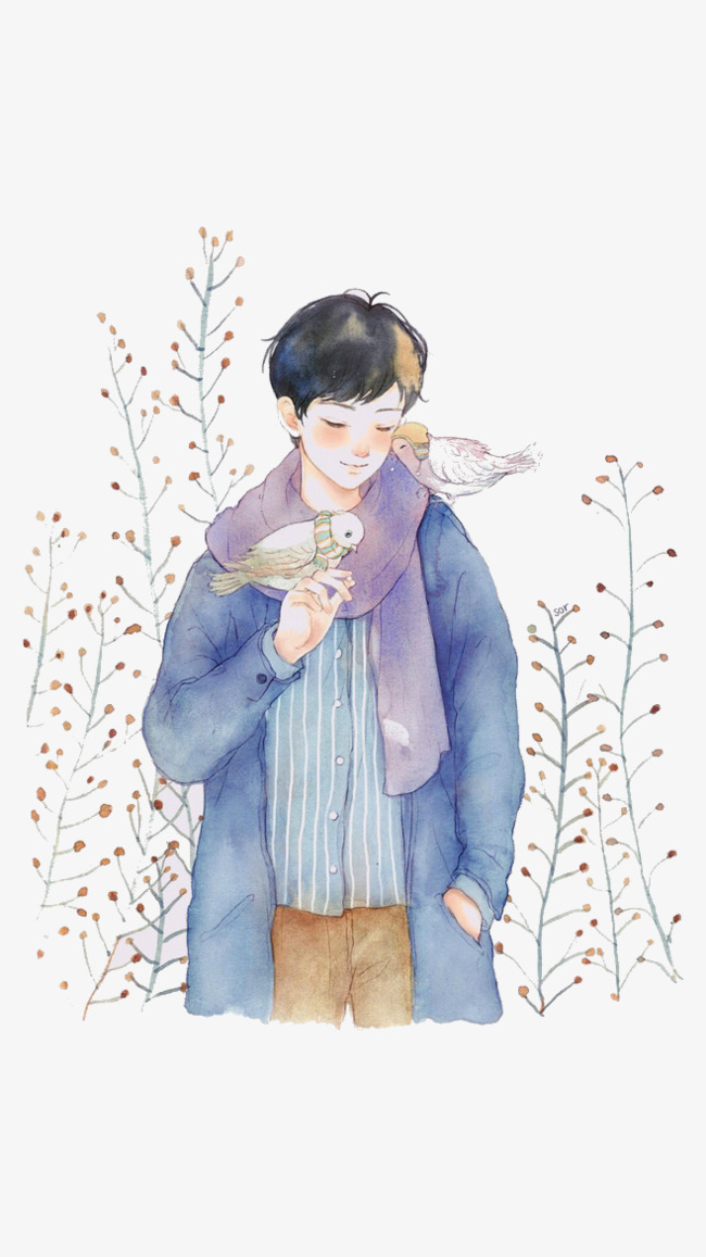 民族团结友爱少年少数民族免扣素材扁平风手绘