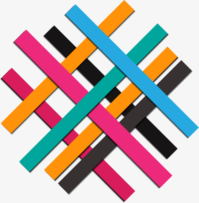 矢量手绘彩色线条