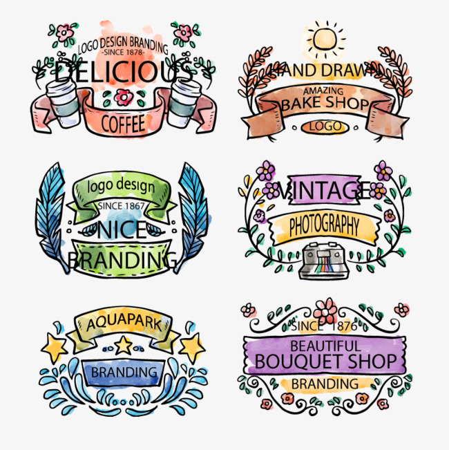 矢量手绘logopng素材-90设计