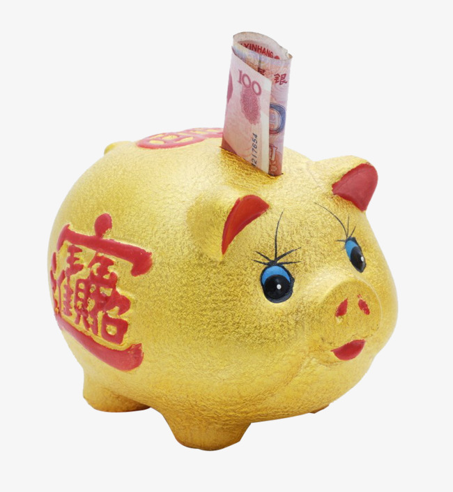 金色小猪存钱罐