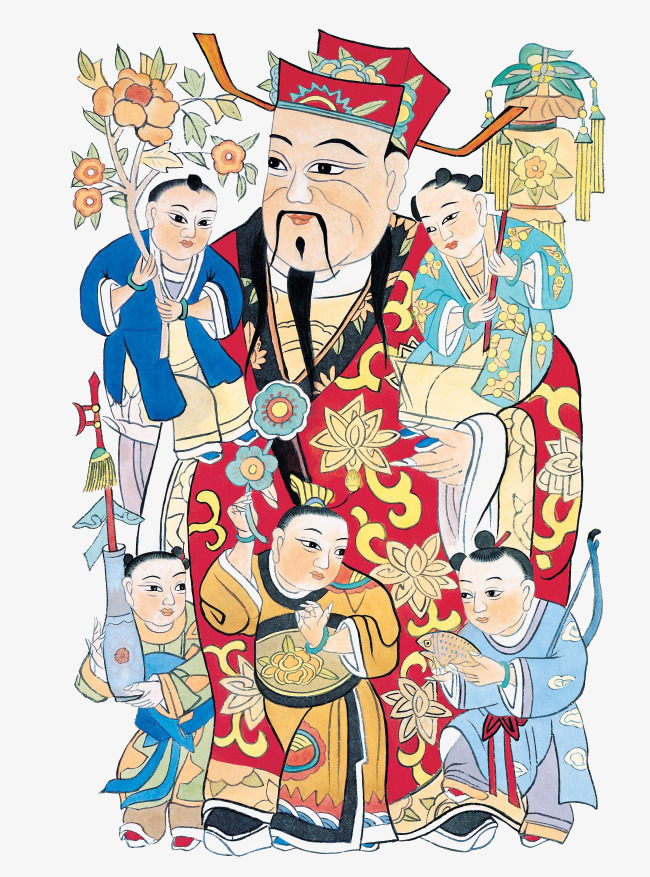 送子神仙图形元素