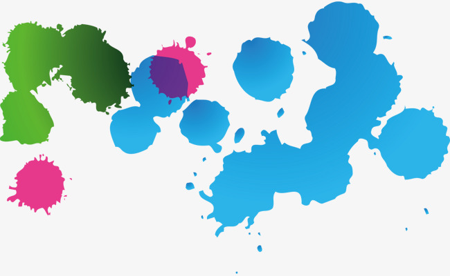 彩色油画笔刷矢量素材