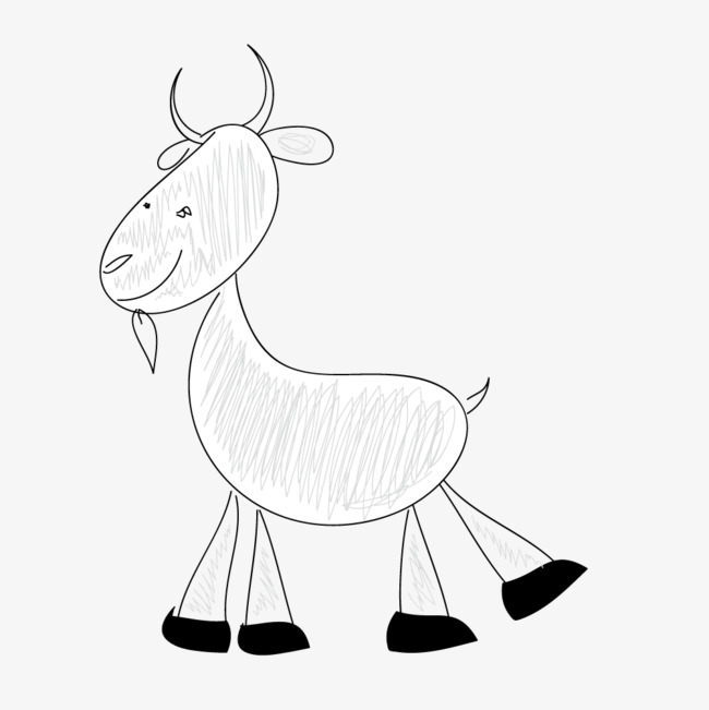 矢量手绘勾画山羊