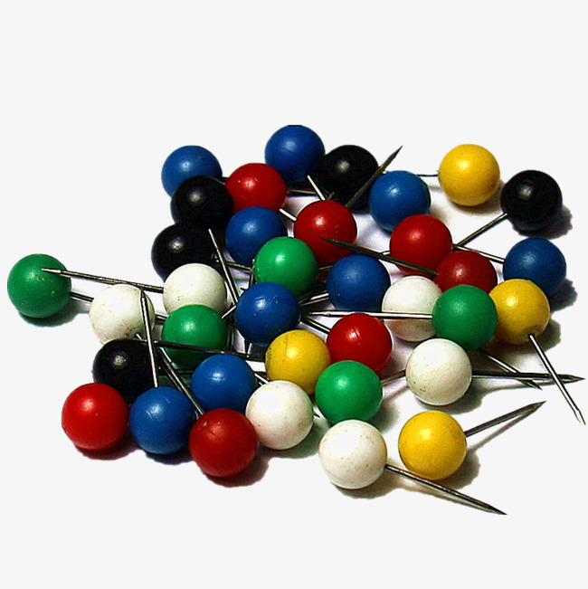 彩色珍珠大头针png素材-90设计