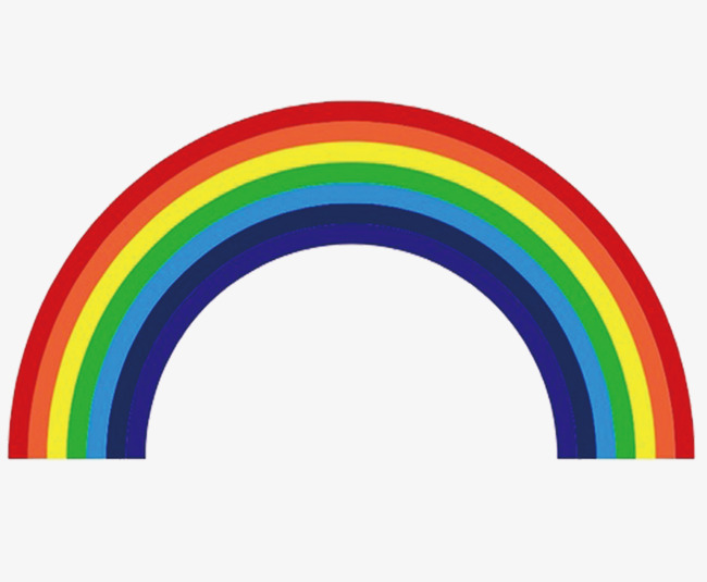 七色七彩卡通彩虹白云可爱免扣装饰元素素材