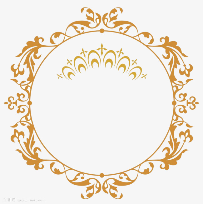 金色花纹边框促销装饰