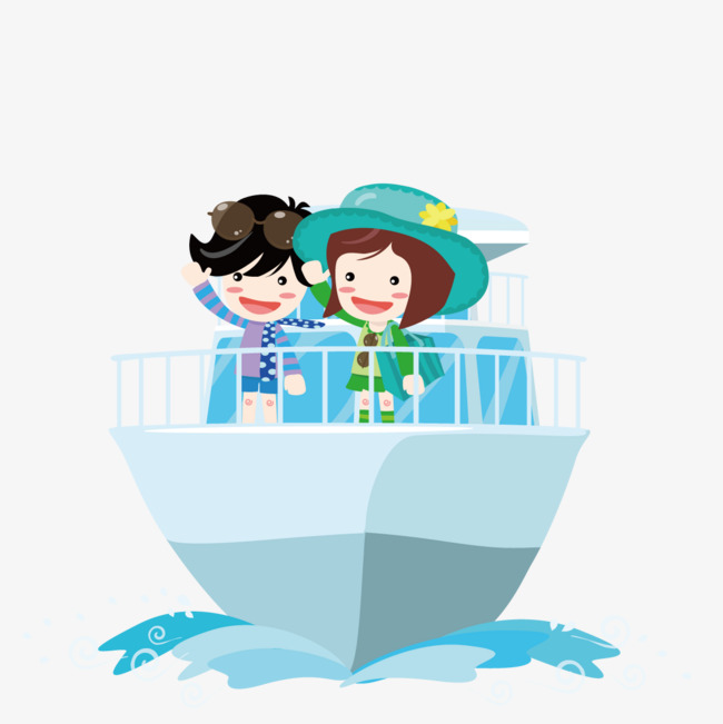 乘坐轮船的情侣