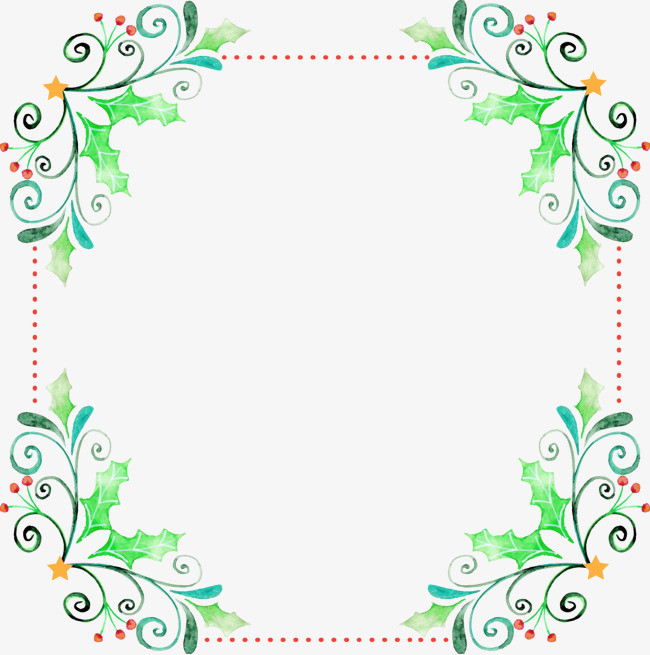 矢量手绘植物边框