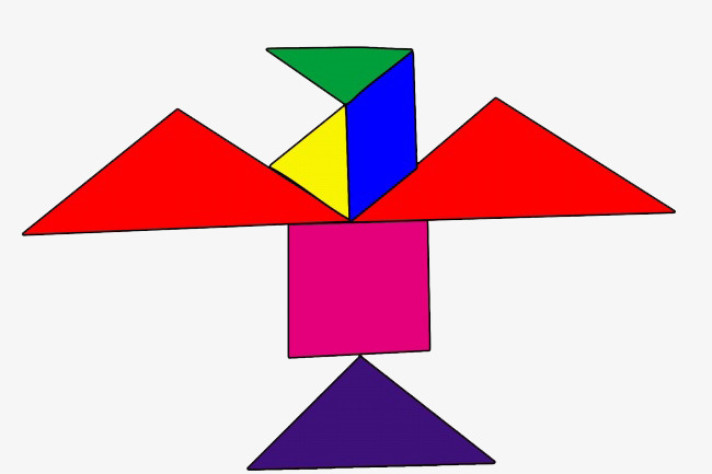 彩色老鹰七巧板