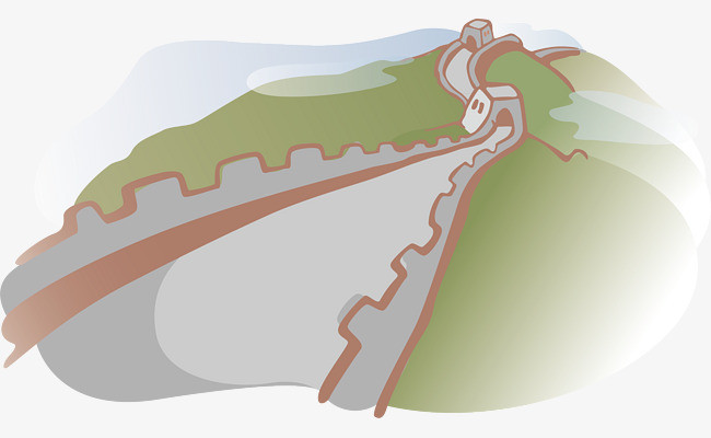 卡通长城插画矢量图