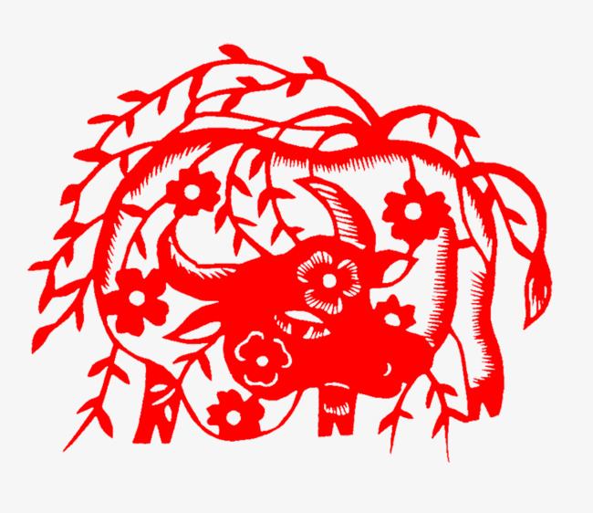 公牛剪纸
