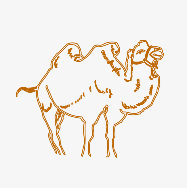 手绘卡通丝绸之路一带一路沙漠骆驼元素
