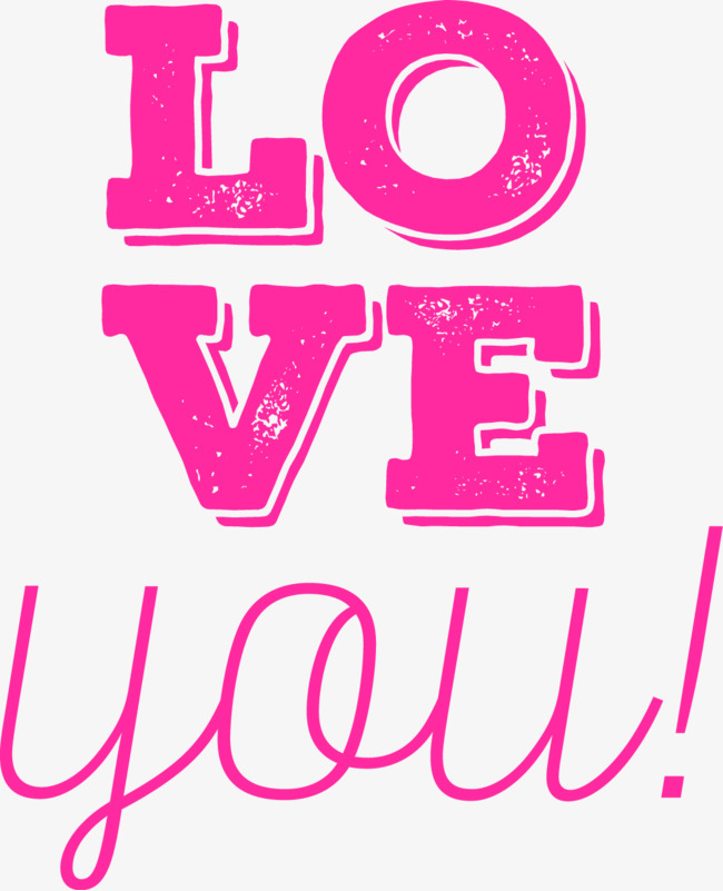 矢量桃红色英文love_艺术字设计_千库网
