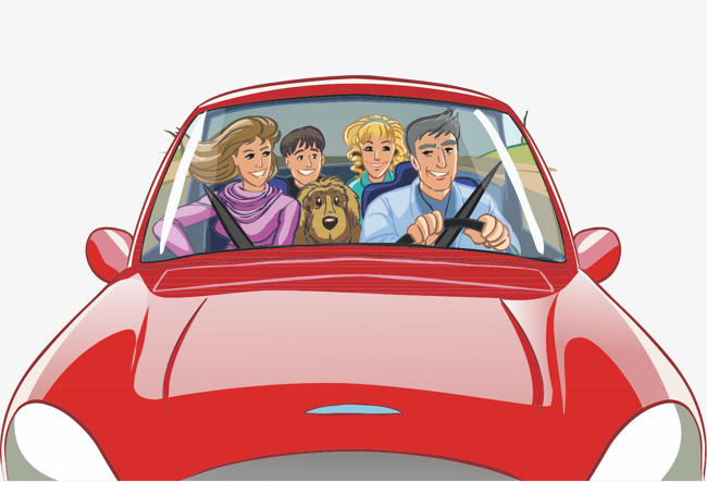 情人节表白节手绘开车结婚穿婚纱的情侣