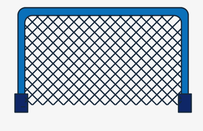 蓝色手绘足球球门