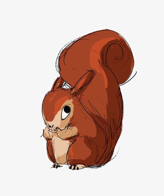 手绘松鼠卡通可爱动物免扣元素设计