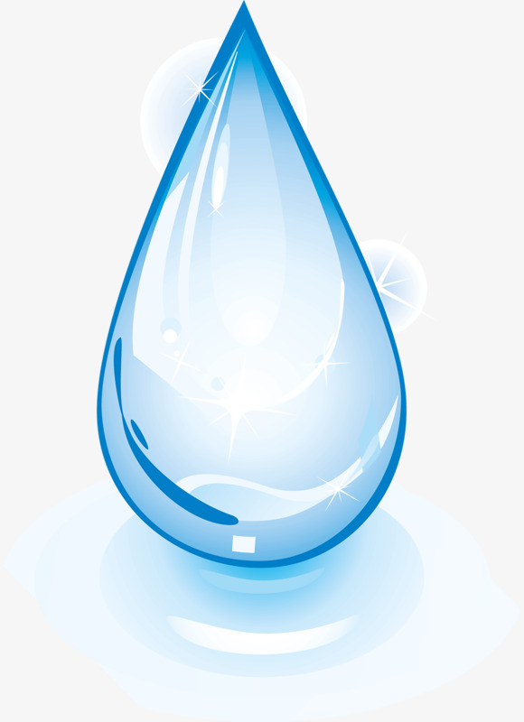 水滴一滴水折射泪水淡蓝色的水滴原创元素
