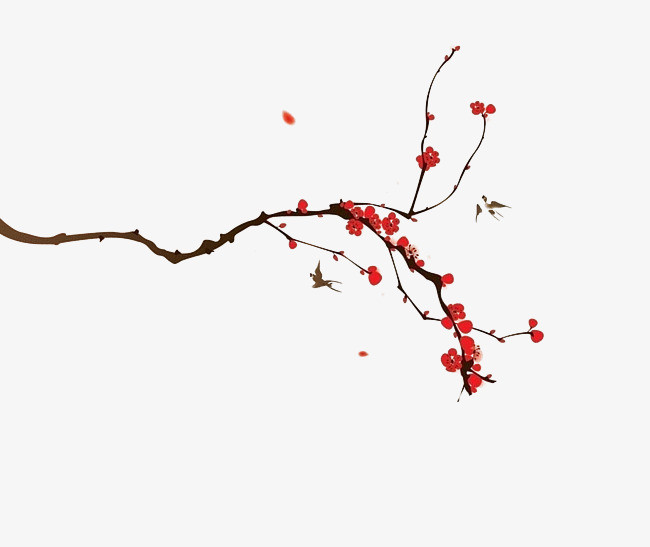 手绘花枝