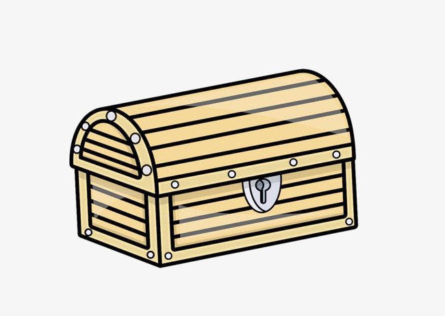 深棕色的卡通木头箱子免抠图