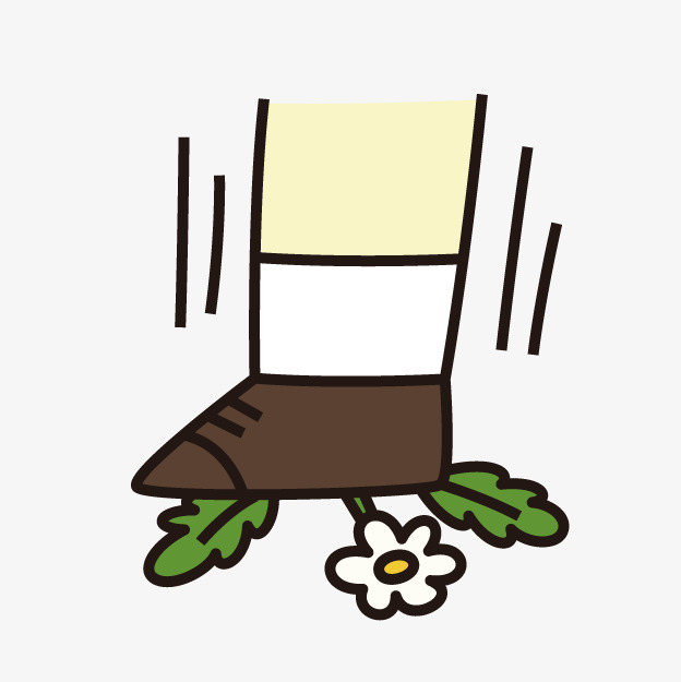 卡通践踏花草